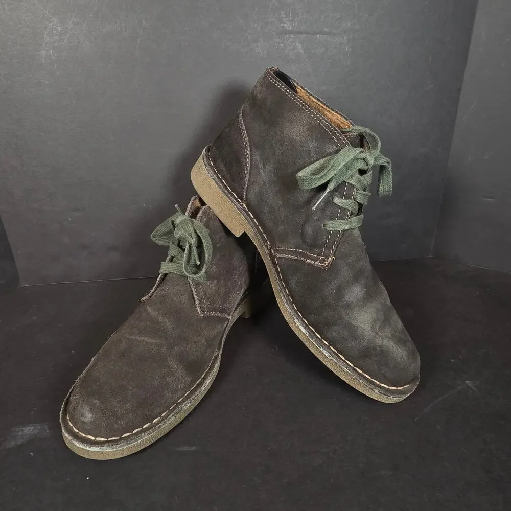 Bass Todd Olive Suede Desert Boots Chukka Olive Laces Mens Sz 9.5M